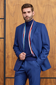 Костюм синий с микродизайном из шерсти с добавлением шелка  (MI 2200191DR/12097)