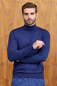 Водолазка синего цвета с высоким воротником (53016/22025 INDIGO)