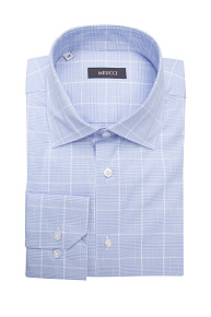 Рубашка хлопковая в бело-голубую клетку  (SL 902022 R 91AG/302206)