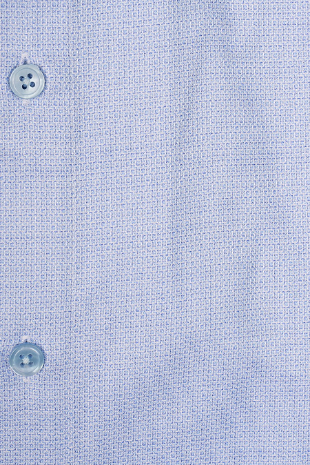 Модная мужская рубашка светло-синяя с микродизайном  арт. SL 9020 R 0791 MIC/231126 от Meucci (Италия) - фото. Цвет: Светло-синий, микродизайн.
