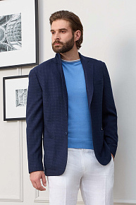 Пиджак темно-синий с жаккардовым дизайном   (MI 1200181GB/11747)