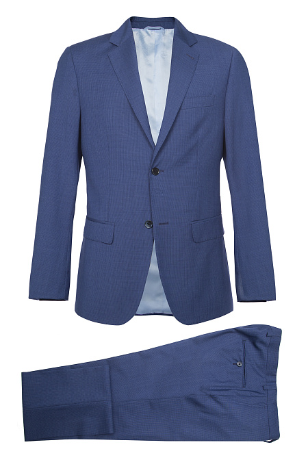 Мужской костюм из тонкой шерсти синего цвета  Meucci (Италия), арт. MI 2200191RD/11027 - фото. Цвет: Синий. Купить в интернет-магазине https://shop.meucci.ru
