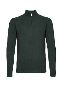 Джемпер из шерсти мериноса с кашемиром темно-зеленый  (CB ZIP/70302023/SM7142)