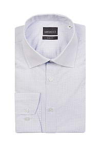Белая рубашка в тонкую клетку светло-синего цвета (SL 10224070/301014)