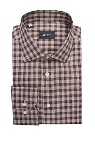 Рубашка хлопковая коричневая в клетку  (SL 902022 R 91EZ/302224)