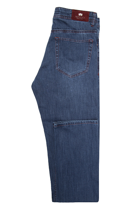 Мужские брендовые летние джинсы синего цвета  арт. CA9.5JBl.Bo.1 SL Meucci (Италия) - фото. Цвет: Синий. Купить в интернет-магазине https://shop.meucci.ru
