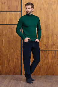 Темно-синие брюки из хлопкового микровельвета  (DV 1056 Dk.BLUE)