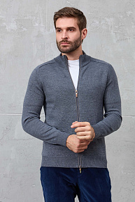 Серый кардиган с застежкой на молнию (13009/22025 GREY)