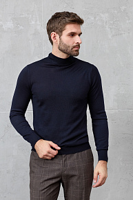 Водолазка темно-синего цвета с воротником-стойкой (63016/22025 Dk.NAVY)