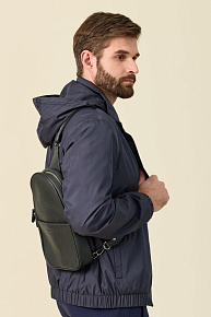 Сумка-слинг серого цвета с ремнем через плечо  (О-78188 Grey)