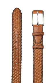 Кожаный ремень плетеный коричневый (201068309-422)