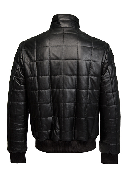 Кожаная стеганая куртка-бомбер черного цвета  для мужчин бренда Meucci (Италия), арт. 7711 - фото. Цвет: Черный. Купить в интернет-магазине https://shop.meucci.ru
