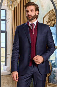 Костюм из шерсти темно-синий в клетку   (MI 2200191EZ/12011)