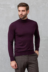 Водолазка винного цвета с воротником-стойкой (63016/22025 CERISE)