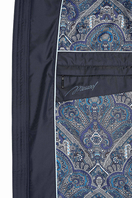 Утепленная куртка-бомбер с капюшоном синего цвета  для мужчин бренда Meucci (Италия), арт. 6197 - фото. Цвет: Синий. Купить в интернет-магазине https://shop.meucci.ru
