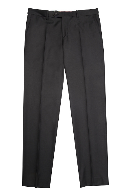 Мужские черные брюки классического кроя из тонкой шерстяной ткани   арт. ZI-VB 8860 BLACK Meucci (Италия) - фото. Цвет: Черный. Купить в интернет-магазине https://shop.meucci.ru
